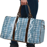 Hawaiian Ohia Lehua Lei Travel Bag Plaid Palaka Uliuli Omaomao Pattern LT9 - Polynesian Pride