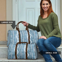 Hawaiian Ohia Lehua Lei Travel Bag Plaid Palaka Uliuli Omaomao Pattern LT9 - Polynesian Pride