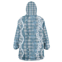 Hawaiian Ohia Lehua Lei Wearable Blanket Hoodie Plaid Palaka Uliuli Omaomao Pattern LT9 - Polynesian Pride