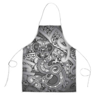 Aotearoa Maori Hei Tiki Apron Kiwikiwi Kowhaiwhai Puhoro Motif LT9 Grey - Polynesian Pride