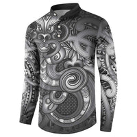 Aotearoa Maori Hei Tiki Button Sweatshirt Kiwikiwi Kowhaiwhai Puhoro Motif LT9 - Polynesian Pride