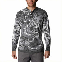 Aotearoa Maori Hei Tiki Button Sweatshirt Kiwikiwi Kowhaiwhai Puhoro Motif LT9 - Polynesian Pride