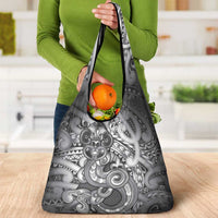 Aotearoa Maori Hei Tiki Grocery Bag Kiwikiwi Kowhaiwhai Puhoro Motif LT9 - Polynesian Pride