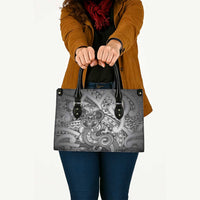 Aotearoa Maori Hei Tiki Leather Bag Kiwikiwi Kowhaiwhai Puhoro Motif LT9 - Polynesian Pride