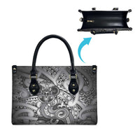 Aotearoa Maori Hei Tiki Leather Bag Kiwikiwi Kowhaiwhai Puhoro Motif LT9 - Polynesian Pride
