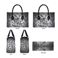 Aotearoa Maori Hei Tiki Leather Bag Kiwikiwi Kowhaiwhai Puhoro Motif LT9 - Polynesian Pride