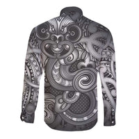 Aotearoa Maori Hei Tiki Long Sleeve Button Shirt Kiwikiwi Kowhaiwhai Puhoro Motif LT9 - Polynesian Pride