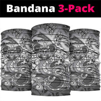 Aotearoa Maori Hei Tiki Neck Gaiter Kiwikiwi Kowhaiwhai Puhoro Motif LT9 package One Size: 25*50cm Grey - Polynesian Pride