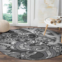 Aotearoa Maori Hei Tiki Round Carpet Kiwikiwi Kowhaiwhai Puhoro Motif LT9 - Polynesian Pride