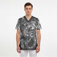 Aotearoa Maori Hei Tiki Scrub Top Kiwikiwi Kowhaiwhai Puhoro Motif LT9 - Polynesian Pride
