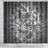 Aotearoa Maori Hei Tiki Shower Curtain Kiwikiwi Kowhaiwhai Puhoro Motif LT9 - Polynesian Pride
