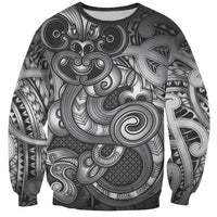 Aotearoa Maori Hei Tiki Sweatshirt Kiwikiwi Kowhaiwhai Puhoro Motif LT9 Unisex Grey - Polynesian Pride
