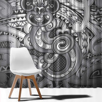 Aotearoa Maori Hei Tiki Window Curtain Kiwikiwi Kowhaiwhai Puhoro Motif LT9 - Polynesian Pride