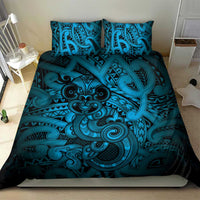 Aotearoa Maori Hei Tiki Bedding Set Kikorangi Kowhaiwhai Puhoro Motif LT9 - Polynesian Pride
