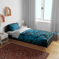 Aotearoa Maori Hei Tiki Bedding Set Kikorangi Kowhaiwhai Puhoro Motif LT9 - Polynesian Pride