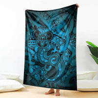 Aotearoa Maori Hei Tiki Blanket Kikorangi Kowhaiwhai Puhoro Motif LT9 - Polynesian Pride