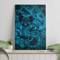 Aotearoa Maori Hei Tiki Canvas Wall Art Kikorangi Kowhaiwhai Puhoro Motif LT9 - Polynesian Pride