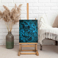 Aotearoa Maori Hei Tiki Canvas Wall Art Kikorangi Kowhaiwhai Puhoro Motif LT9 - Polynesian Pride