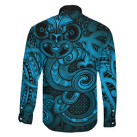 Aotearoa Maori Hei Tiki Family Matching Mermaid Dress and Hawaiian Shirt Kikorangi Kowhaiwhai Puhoro Motif