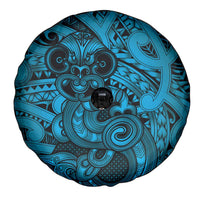 Aotearoa Maori Hei Tiki Spare Tire Cover Kikorangi Kowhaiwhai Puhoro Motif