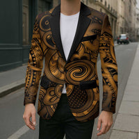 Aotearoa Maori Hei Tiki Blazer Koura Kowhaiwhai Puhoro Motif LT9 - Polynesian Pride