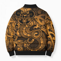 Aotearoa Maori Hei Tiki Bomber Puffer Jacket Koura Kowhaiwhai Puhoro Motif LT9 - Polynesian Pride