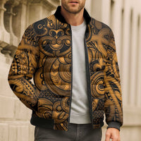 Aotearoa Maori Hei Tiki Bomber Puffer Jacket Koura Kowhaiwhai Puhoro Motif LT9 - Polynesian Pride