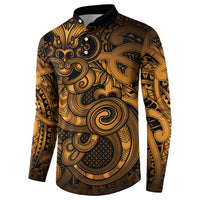 Aotearoa Maori Hei Tiki Button Sweatshirt Koura Kowhaiwhai Puhoro Motif LT9 - Polynesian Pride