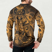 Aotearoa Maori Hei Tiki Button Sweatshirt Koura Kowhaiwhai Puhoro Motif LT9 - Polynesian Pride