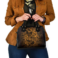 Aotearoa Maori Hei Tiki Shoulder Handbag Koura Kowhaiwhai Puhoro Motif