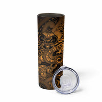 Aotearoa Maori Hei Tiki Skinny Tumbler Koura Kowhaiwhai Puhoro Motif