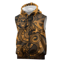 Aotearoa Maori Hei Tiki Sleeveless Zip Hoodie Koura Kowhaiwhai Puhoro Motif