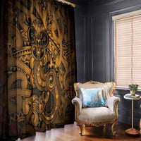 Aotearoa Maori Hei Tiki Window Curtain Koura Kowhaiwhai Puhoro Motif LT9 - Polynesian Pride