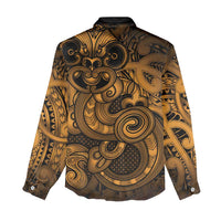 Aotearoa Maori Hei Tiki Women Casual Shirt Koura Kowhaiwhai Puhoro Motif