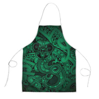 Aotearoa Maori Hei Tiki Apron Kakariki Kowhaiwhai Puhoro Motif LT9 Green - Polynesian Pride