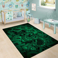 Aotearoa Maori Hei Tiki Area Rug Kakariki Kowhaiwhai Puhoro Motif LT9 - Polynesian Pride