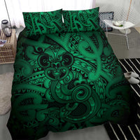 Aotearoa Maori Hei Tiki Bedding Set Kakariki Kowhaiwhai Puhoro Motif LT9 - Polynesian Pride