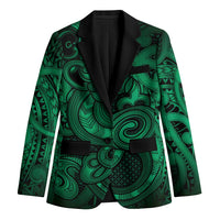Aotearoa Maori Hei Tiki Blazer Kakariki Kowhaiwhai Puhoro Motif LT9 Unisex Green - Polynesian Pride