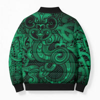 Aotearoa Maori Hei Tiki Bomber Puffer Jacket Kakariki Kowhaiwhai Puhoro Motif LT9 - Polynesian Pride