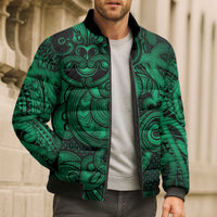 Aotearoa Maori Hei Tiki Bomber Puffer Jacket Kakariki Kowhaiwhai Puhoro Motif LT9 - Polynesian Pride