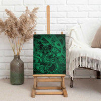 Aotearoa Maori Hei Tiki Canvas Wall Art Kakariki Kowhaiwhai Puhoro Motif LT9 - Polynesian Pride