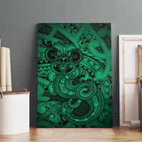 Aotearoa Maori Hei Tiki Canvas Wall Art Kakariki Kowhaiwhai Puhoro Motif LT9 - Polynesian Pride