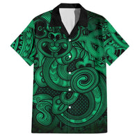 Aotearoa Maori Hei Tiki Family Matching Tank Maxi Dress and Hawaiian Shirt Kakariki Kowhaiwhai Puhoro Motif
