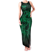 Aotearoa Maori Hei Tiki Family Matching Tank Maxi Dress and Hawaiian Shirt Kakariki Kowhaiwhai Puhoro Motif