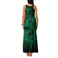 Aotearoa Maori Hei Tiki Family Matching Tank Maxi Dress and Hawaiian Shirt Kakariki Kowhaiwhai Puhoro Motif