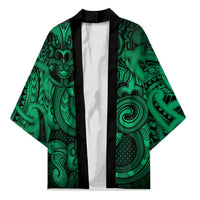Aotearoa Maori Hei Tiki Kimono Kakariki Kowhaiwhai Puhoro Motif LT9 Unisex Green - Polynesian Pride
