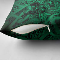 Aotearoa Maori Hei Tiki Pillow Cover Kakariki Kowhaiwhai Puhoro Motif