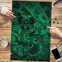 Aotearoa Maori Hei Tiki Puzzle Kakariki Kowhaiwhai Puhoro Motif LT9 Green - Polynesian Pride