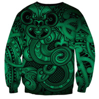 Aotearoa Maori Hei Tiki Sweatshirt Kakariki Kowhaiwhai Puhoro Motif LT9 - Polynesian Pride