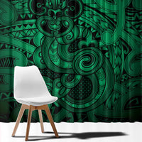 Aotearoa Maori Hei Tiki Window Curtain Kakariki Kowhaiwhai Puhoro Motif LT9 - Polynesian Pride